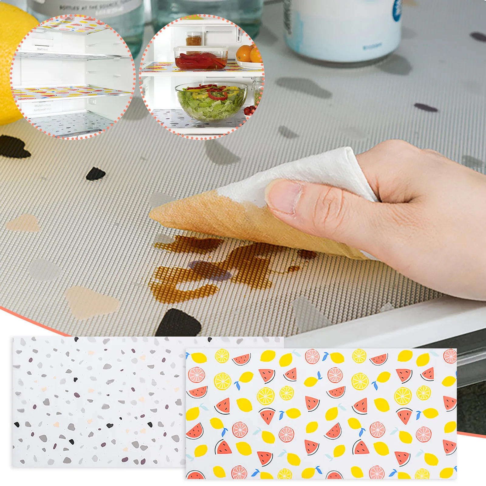 Multifunction Refrigerator Mat Fridge Fouling Frost Waterproof Pad Non-stick Non-slip And Grease-resistant Cabinet Mats Liners