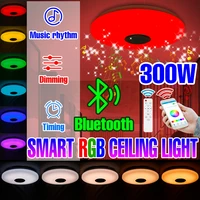 wifi smart rgb ceiling light 220v dimmable rgb led ceiling lamp app bluetooth music remote control bulb home lighting ir control
