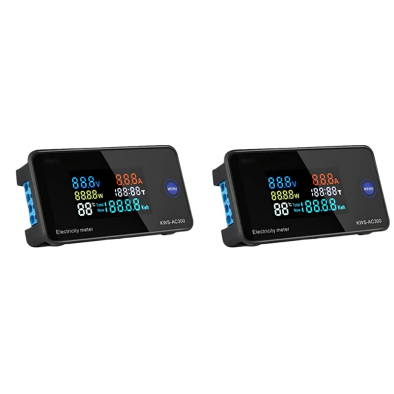 

AC Wattmeter Meter AC300 50-300V Voltmeter Ammeter Energy Meter LED Digital Display With Reset Function