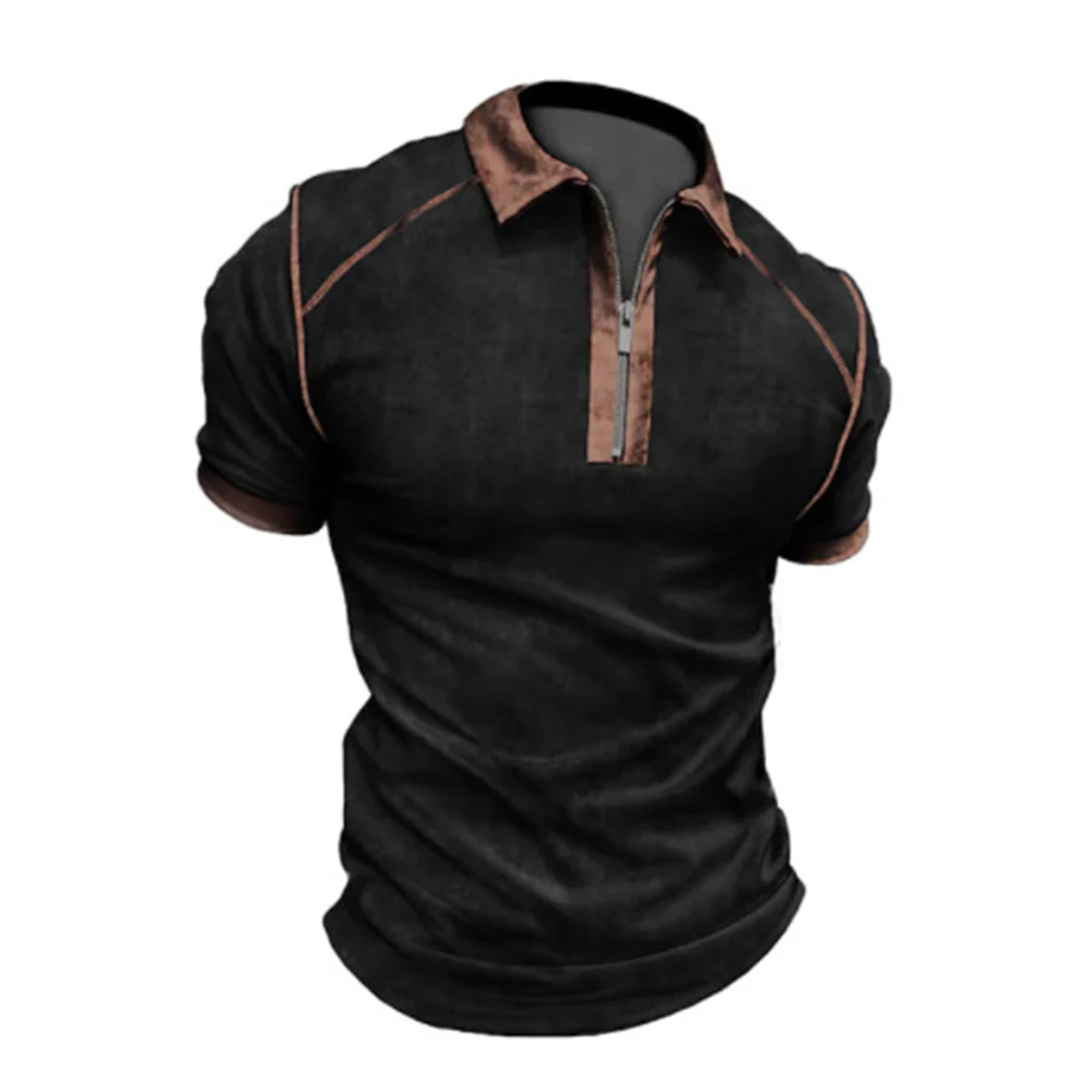 

Shirt Tee Man Tops For Men Loose Men's Mens Polo Shirt Short Sleeve Casual Color-blocking Slim Fit T-shirt Tops