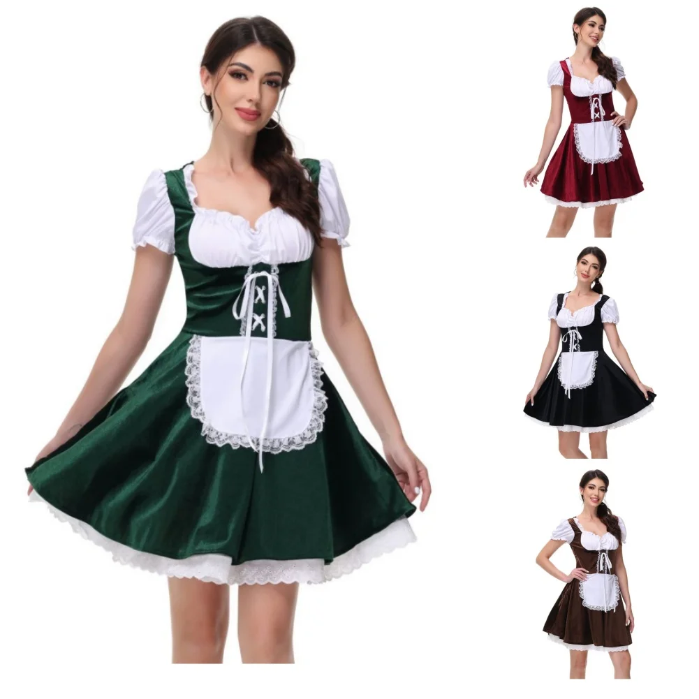 GB10067 размера плюс женские костюмы на Октоберфест для баварских платьев в клетку