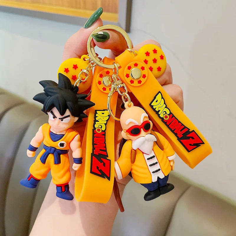 

Dragon Ball Keychain PVC Cartoon Anime Figure Trunks Son Goku Piccolo Buu Vegeta Action Figures Key Chain Keyring Bag Pendant