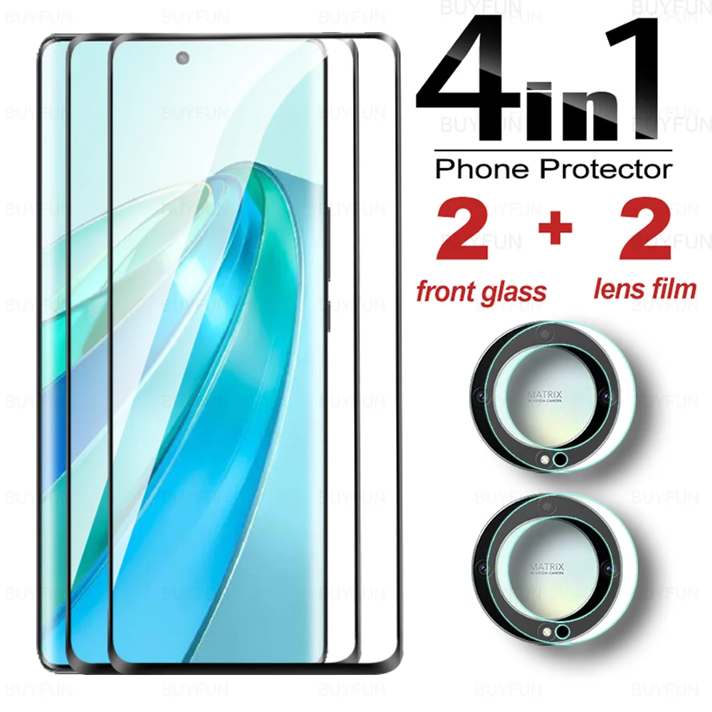

4 в 1 для Honor X9a RMO-NX1 изогнутая пленка из закаленного стекла для объектива Honor X40 X 9A X9 A HonorX9a HonorX40 5G Защитная пленка для экрана