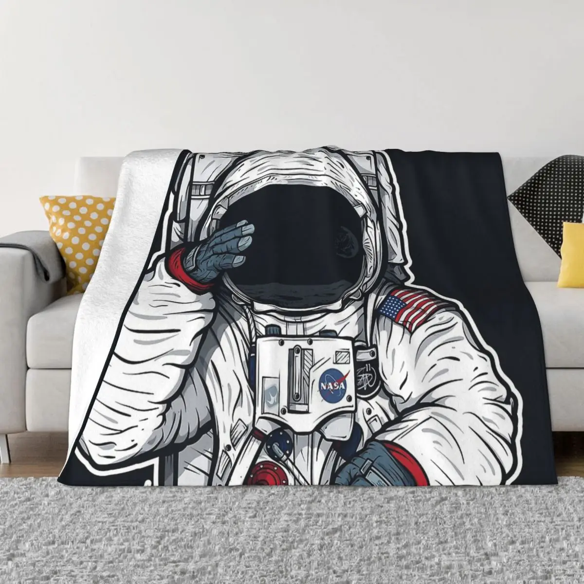 Ancient Moon Blanket Flannel Decoration Apollo Lunar Mission