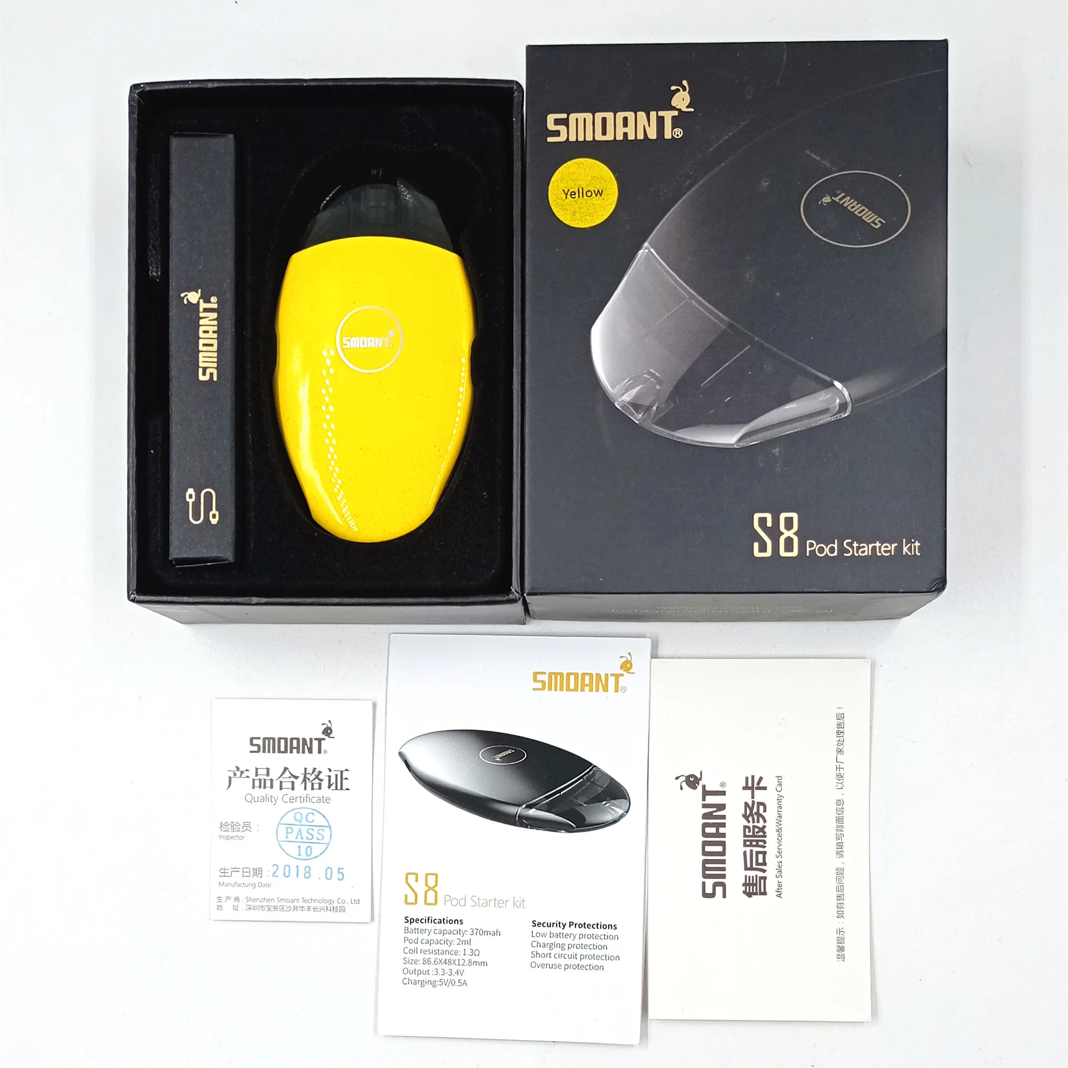 

Оригинальный стартовый набор Smoant S8 Vape Pod, 370 мАч, мод «все в одном»