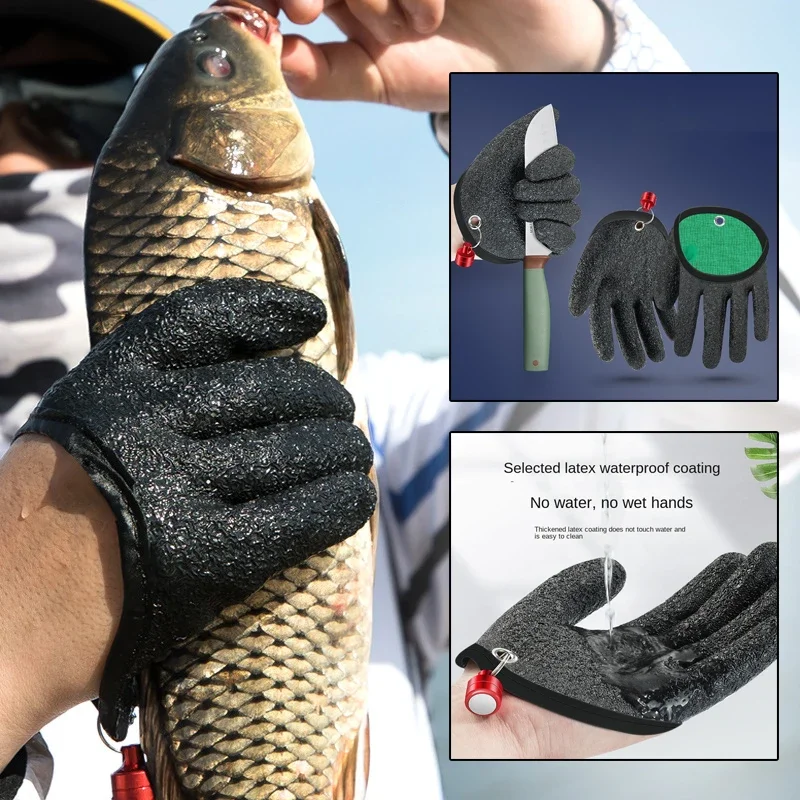 Противоскользящие утолщенные вязаные рыболовные перчатки