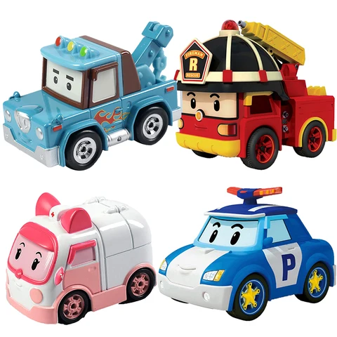 Корейская мультяшная Робокар Поли Рой Кепка Янтарная морская аниме металлическая фигурка мультяшный автомобиль модель игрушки для детей подарки на день рождения