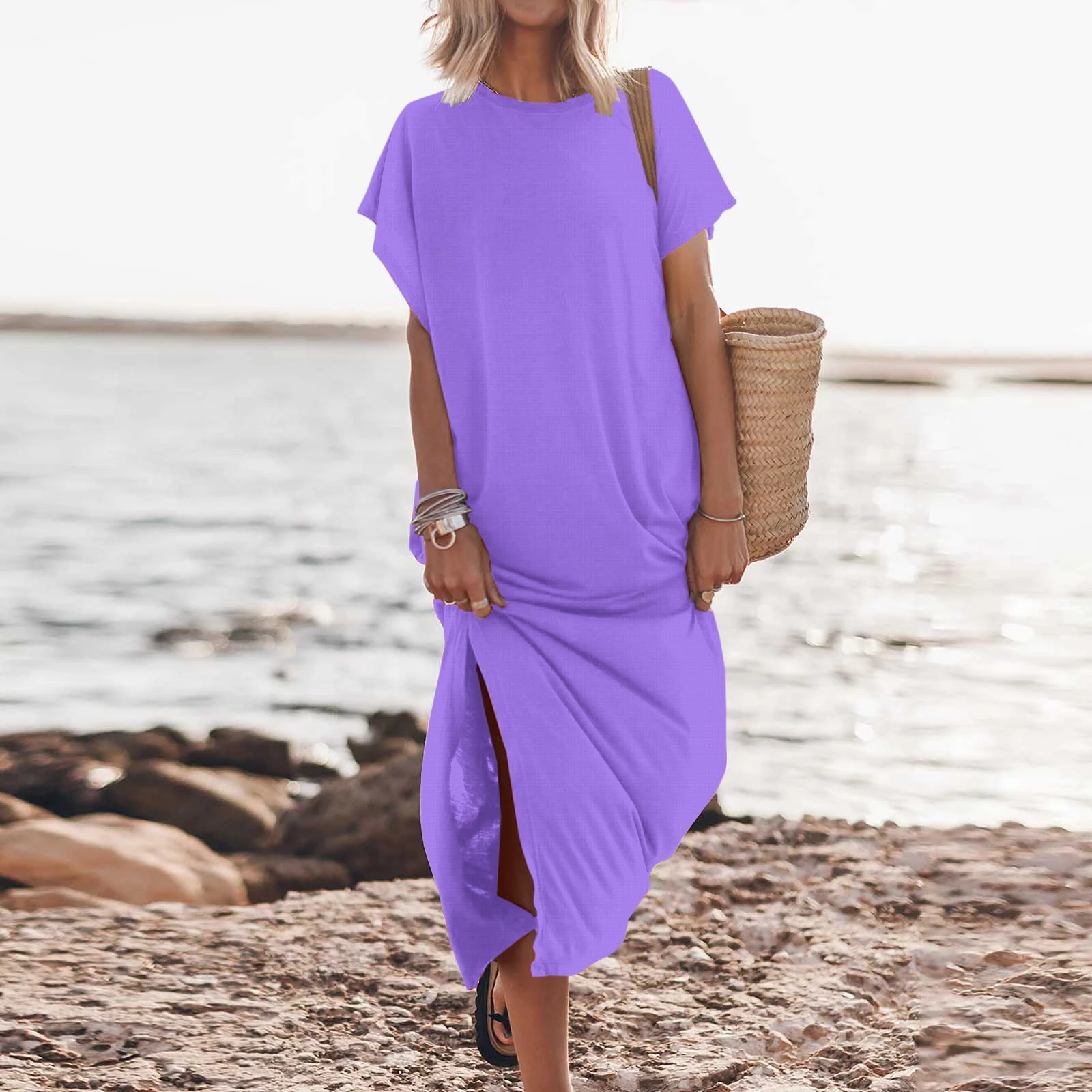 

Женское пляжное платье с цветочным 3D принтом, длинная юбка на бретелях, весна-лето