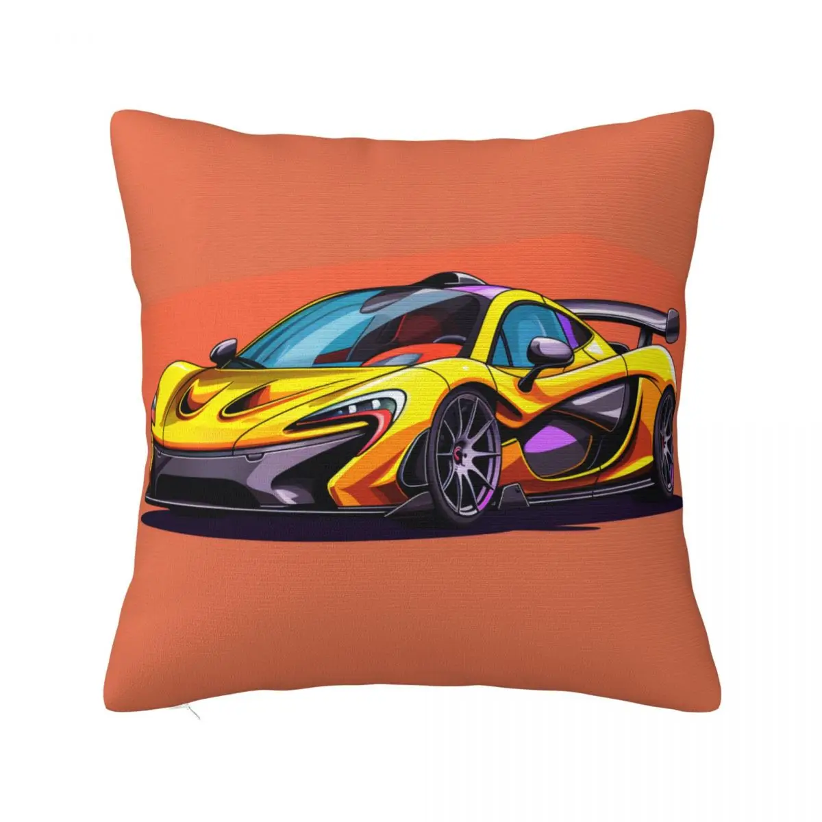 

Powerful Sports Car Pillow Case 2D Elements Cartoon Bed Zipper Pillowcase Summer Square Polyester Cover