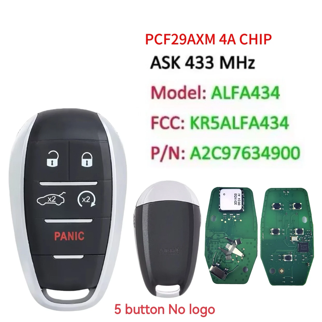 

Чип Jingxin 4A A2C 97634900 ALFA434 Смарт-ключ без ключа 433 МГц KR5ALFA434 для 2015 2017 2019 2020 Alfa Romeo Giulia Stelvio 3/5BT