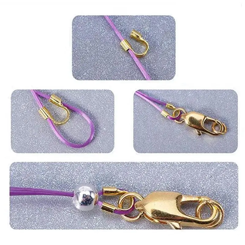 

41XC 100Pcs Silver Gold Wire Thread Guardian and Protectors Loops U Shape Accessories Jewelry Findings for DIY Jewelry Making