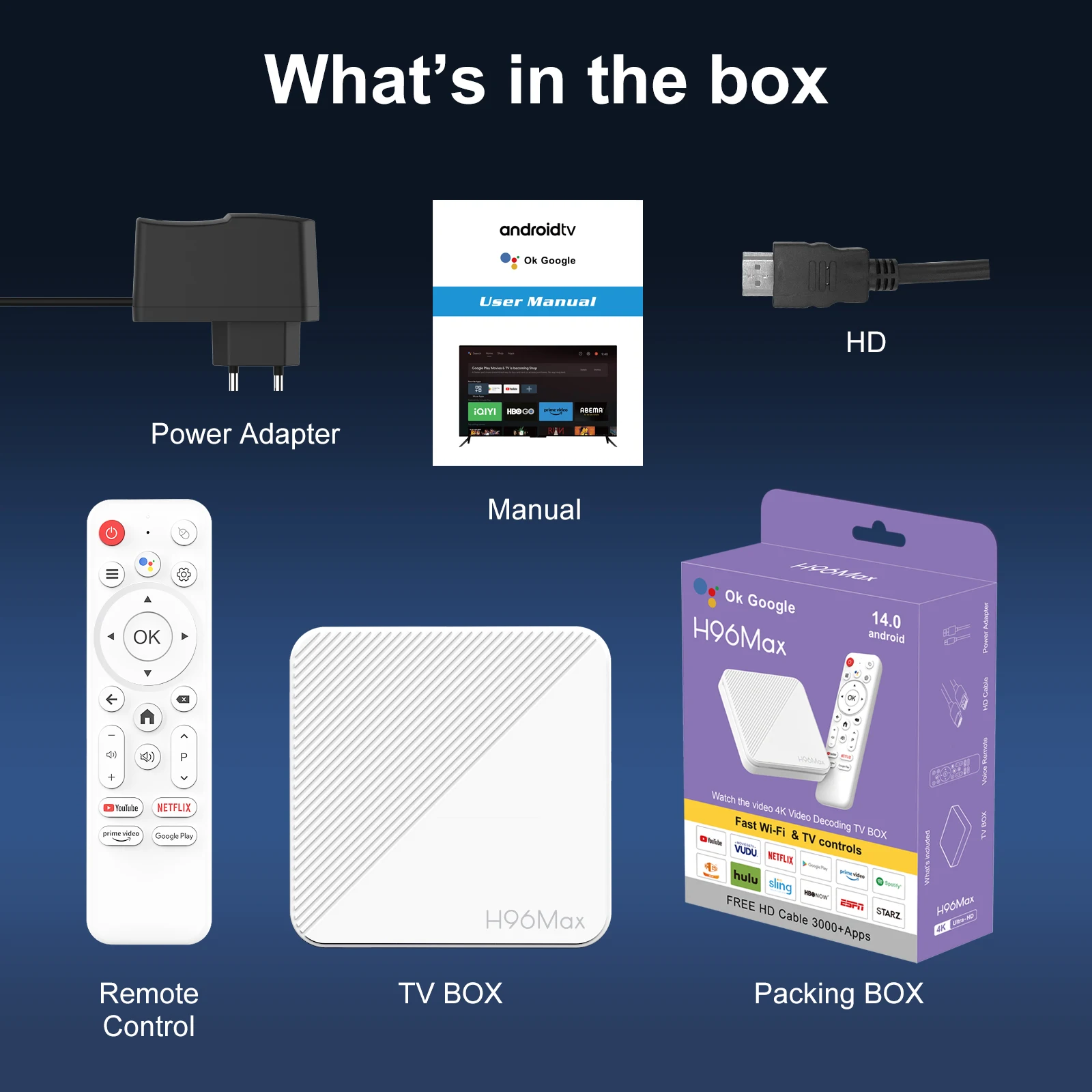 Android 14 Smart TV Box H96 Max H313 Allwinner Четырехъядерный процессор 2 ГБ 16 8 Голосовое управление