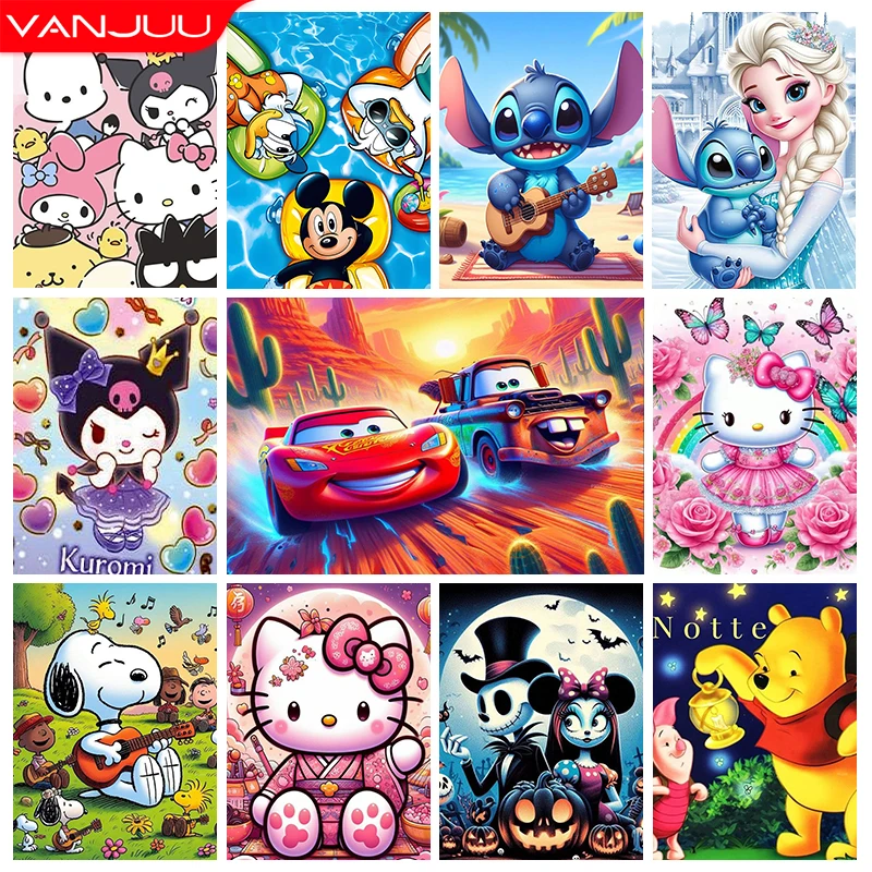 Sanrio Hello Kitty 5D алмазная живопись Молния Маккуин полная мозаика художественная