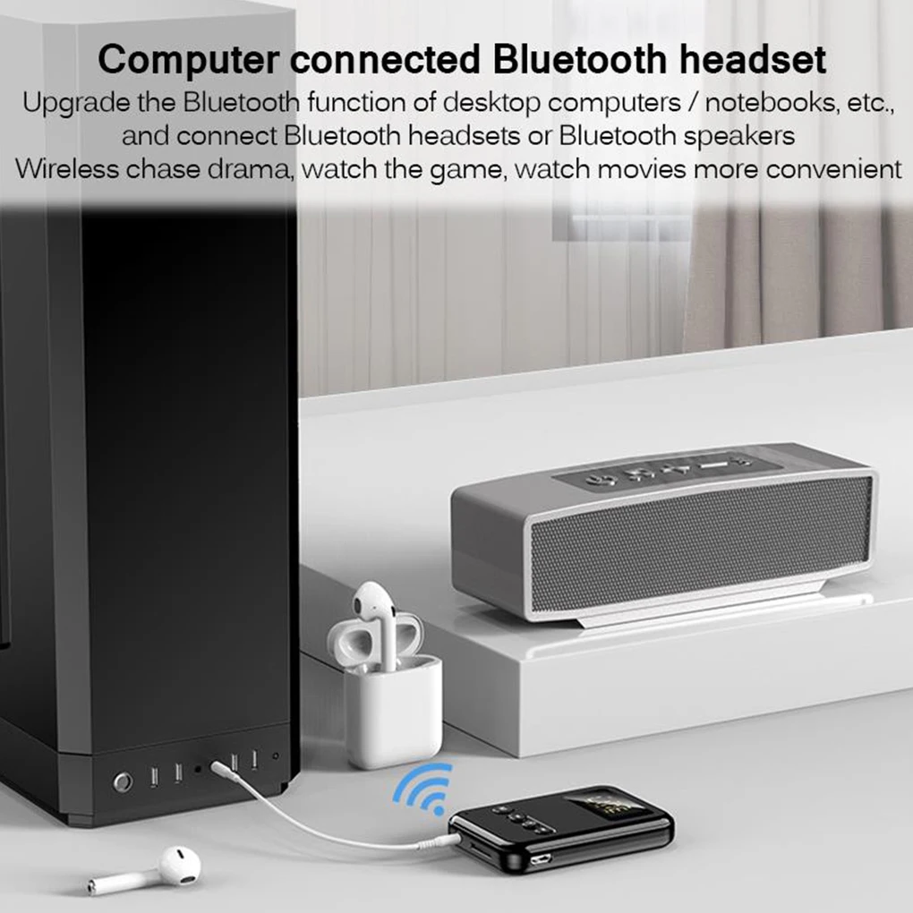 

Аудиоприемник-передатчик 2 в 1 Bluetooth 5 0, динамик, автомобильная стереосистема, аудиоадаптер с ЖК-дисплеем