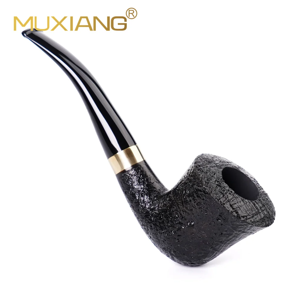 MUXIANG Briar Wood табачная трубка ручной работы изогнутая курительная с декором в виде