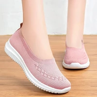 women casual shoes light sneakers breathable mesh summer knitted vulcanized shoes outdoor slip on sock shoes plus size tennis