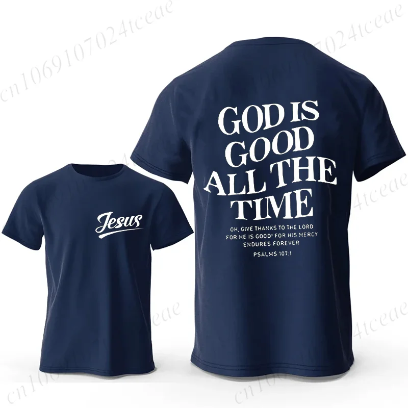 Фото Men's Fashion Summer T-shirts Believe Cross Jesus Creative Graphic Printed Tshirts Casual Short Sleeved T-shirt Christian Tops №3