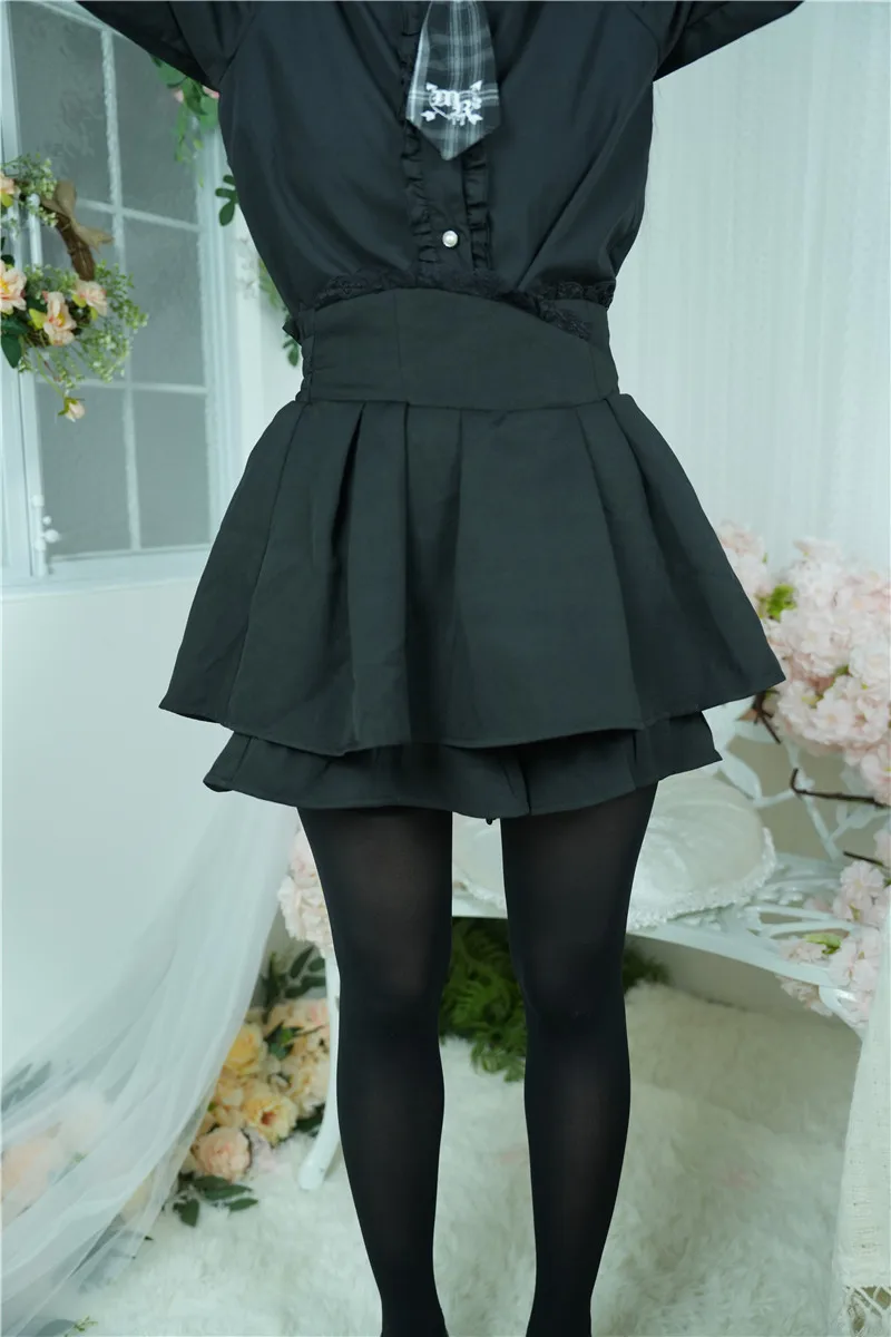 Женская кружевная мини-юбка Landmine черная короткая юбка с высокой талией в