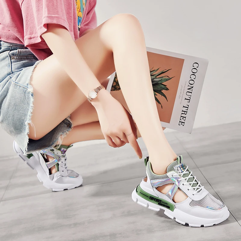 IRQ Женские движущиеся туфли с закрытым носком 20 крутые 24-летние новые летние