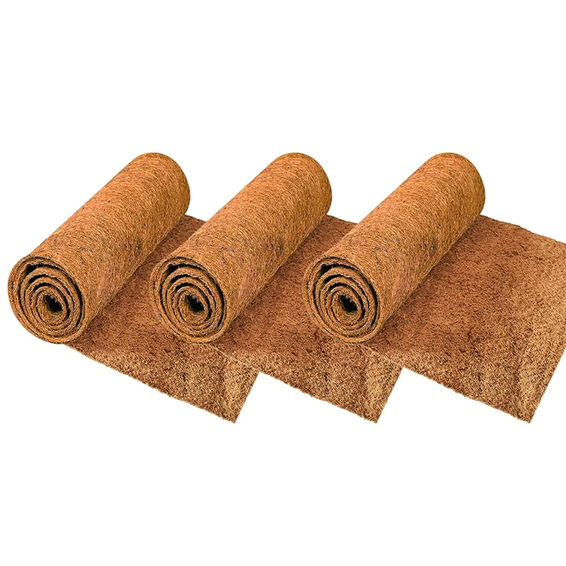 

Reptile Carpet Natural Coconut Fiber Pet Mat Tortoise Carpet Mat Coco Fiber Substrate Liner Pet Terrarium Liner 3 Pcs