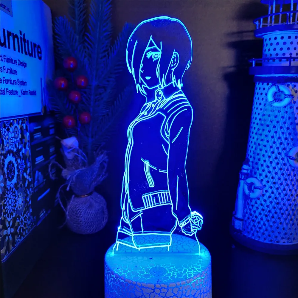 

Аниме 3D лампа Токийский Гуль Touka Kirishima светодиодный ночсветильник декор для детской спальни ночсветильник Иллюзия настольная лампа Дети ма...
