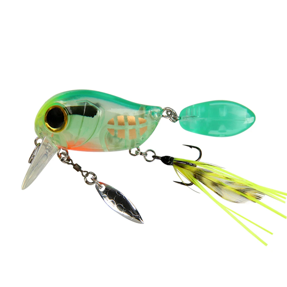 

1pcs Floating Fishing Lure 40mm 8g Artificial Hard Bait Crankbait Wobblers with Spoon Resin Bait Carp Mini Fishing Lures Tackle