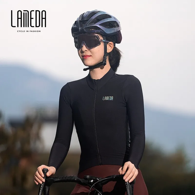 

LAMEDA New Fleece Thickened Cycling Jersey Autumn Winter Warm Bike Clothes Women's Long Sleeve Top Road Cycling Jacket