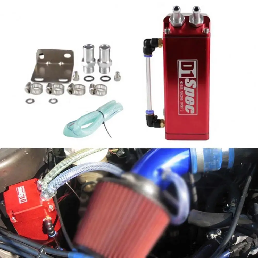 

0.5L Oil Catch Can High Strength Oil Catch Tank Easy to Install Oil Catcher Square Shape Engine Red Oil Reservoir for Car