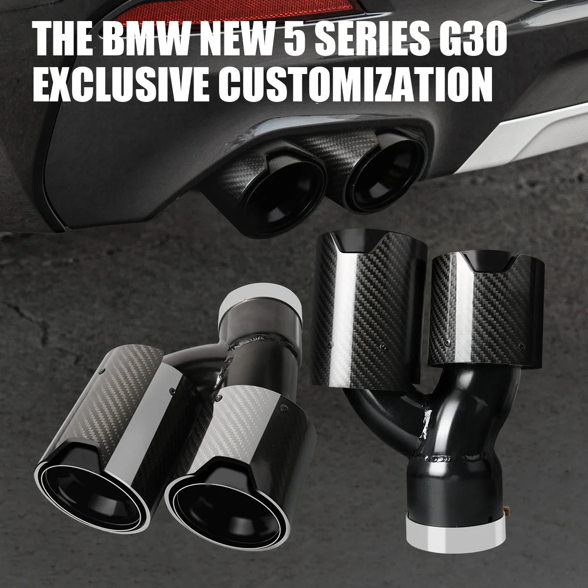 

Пара двухтрубных насадок из углеродного волокна с логотипом M для глушителя выхлопных газов для BMW 5 серии 525i 528i 530i G30 G38