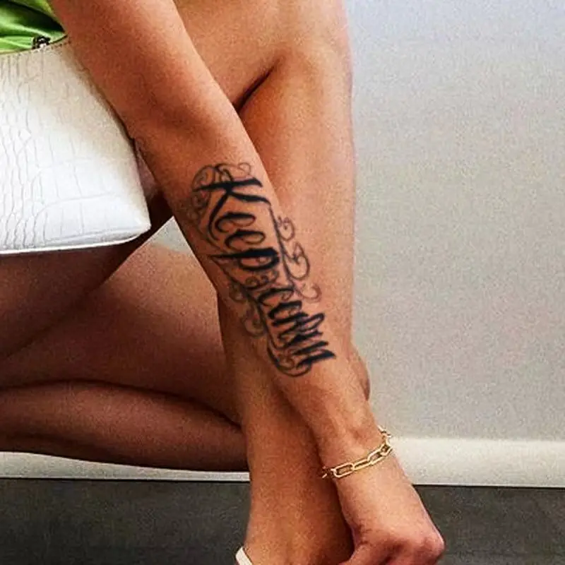 Травяные Временные татуировки наклейки стойкие панковские буквы искусственные