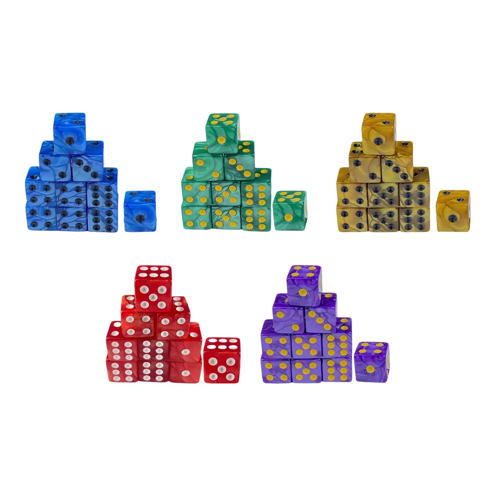 

Шестигранные кубики 10x, 0,6 дюйма, для ролевой игры, круглые угловые кубики для ролевой игры, аксессуары, настольная игра