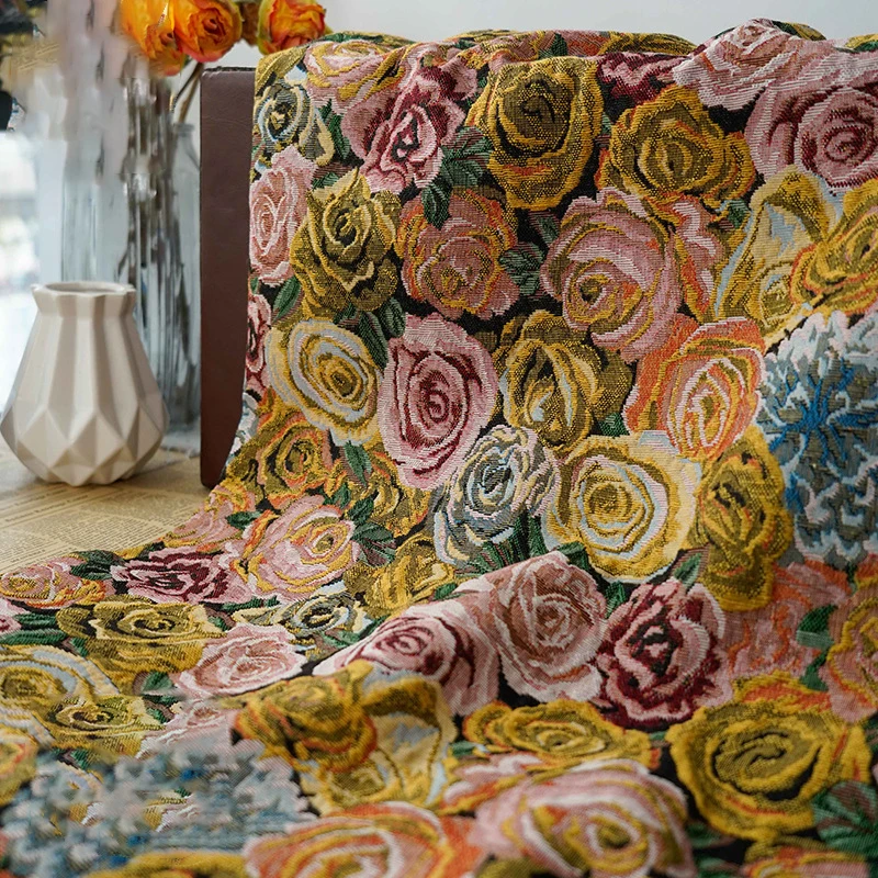 

Дворцовая окрашенная жаккардовая ткань, романтический узор розы, Осень-зима, женское платье, декоративная швейная ткань 50 см x 150 см