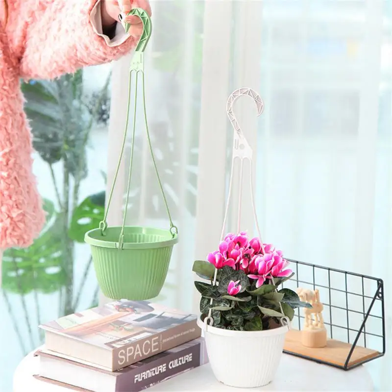 

Hanging Plant Basket Basin Reinforcing Hook Basket Fresh Pendant Garden Supplies Nature Wall-mounted Drain Hole Design Flowerpot