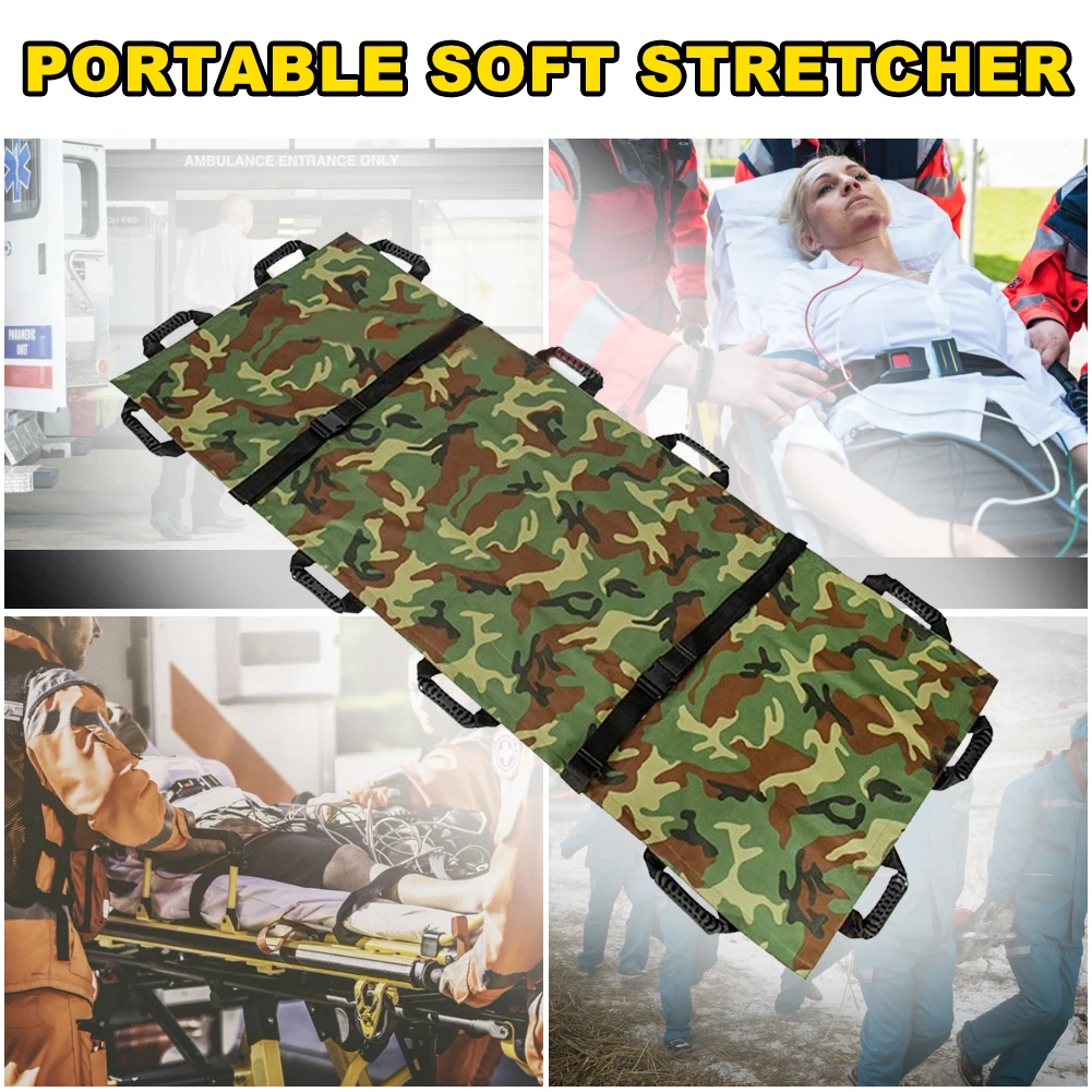

2022 New Thick Canvas 12 Handles Soft Stretcher Folding Stretcher Emergency Stretcher Home Medical Stretcher With Handbag