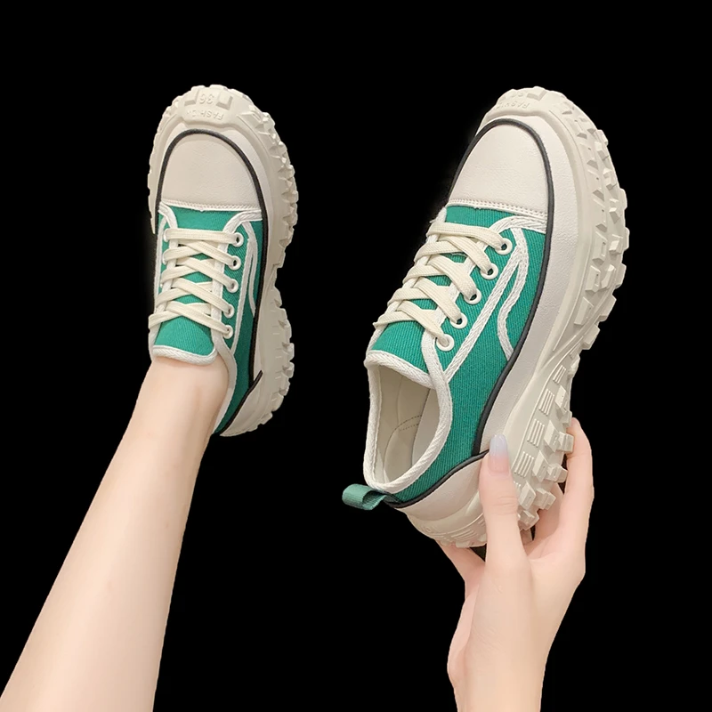 

Туфли женские холщовые, кроссовки, круглый носок, плоская подошва, эспадрильи, платформа, клоги, черные, весна-осень 2023