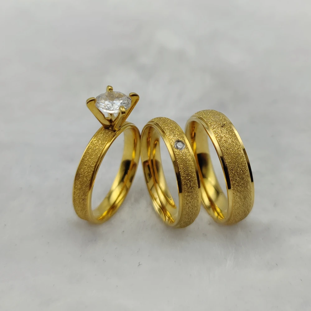 Proposal Marriage Rhinestone Titanium Jewellery Ladies Girls Wedding Engagement Bridal Rings Couples Cz Diamond Ring