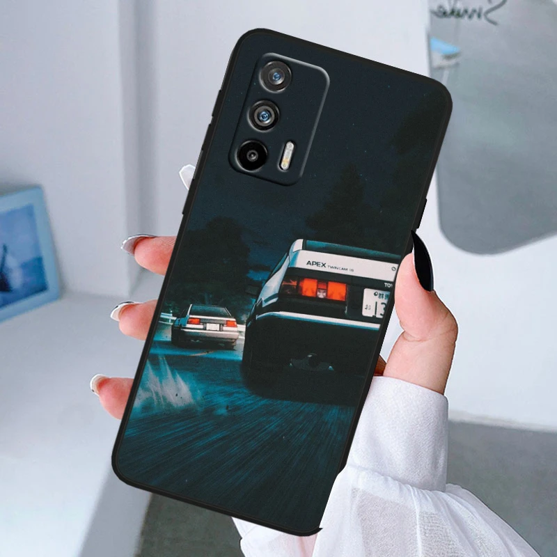 Магазин тофу Initial-D F-ujiwara для OPPO Realme GT Neo 10 9i 8i 7i 6s 5 Narzo 50i 50A 240W Pro Plus Черная мягкая