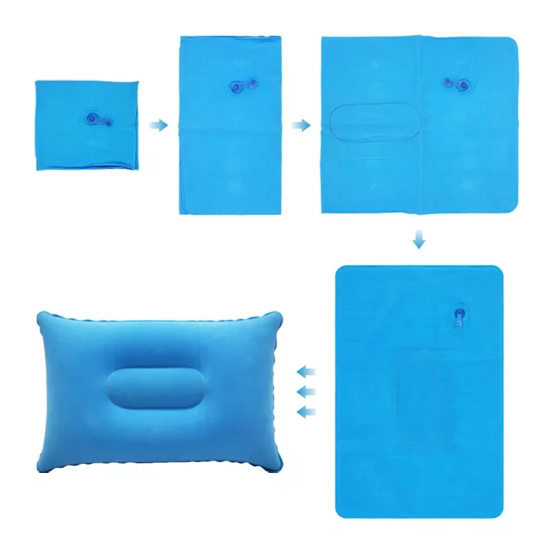 

2022Portable Ultralight Inflatable PVC Nylon Air Pillows Camping Sleep Cushion Travel Hiking Beach Car Plane Head Rest Camp Gear