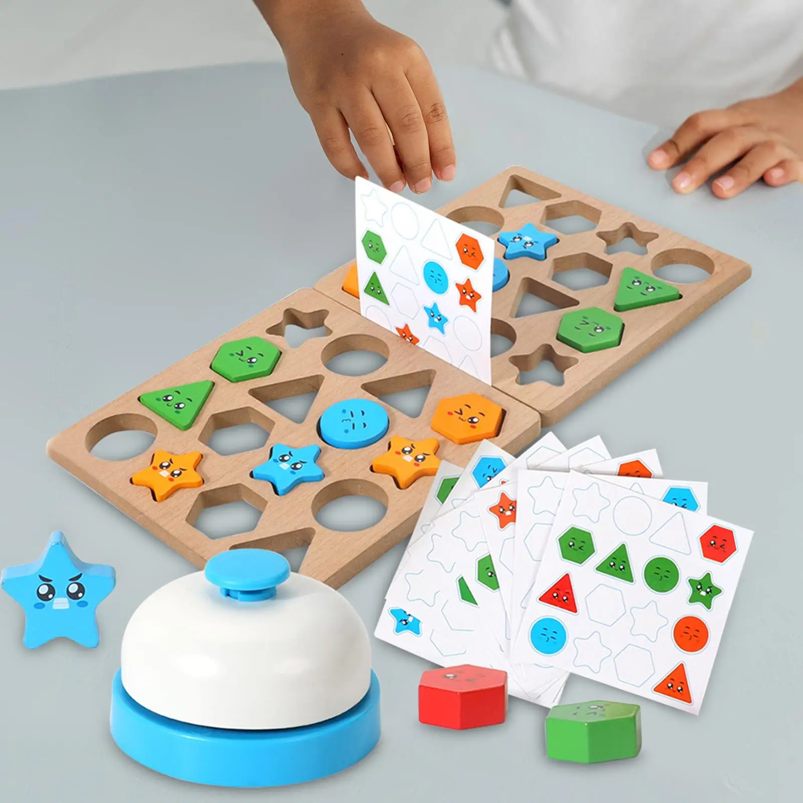 

Wood Shape Sorting Geometric Stacker Blocks Learning Toys Sensory Toys for Toddler
