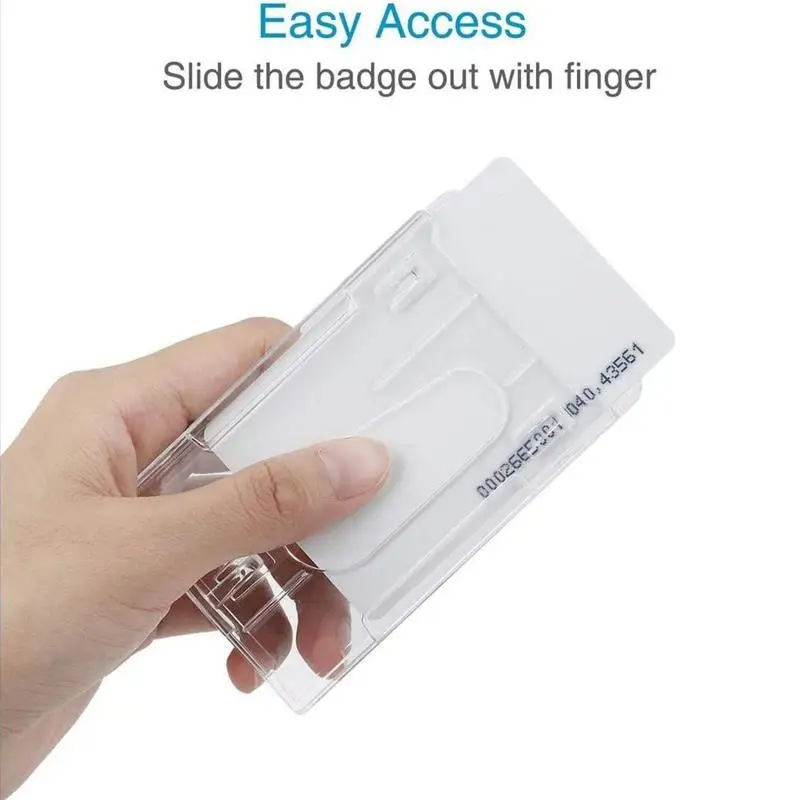 Прозрачный чехол для бейджа сверхпрочный двусторонний держатель вмещает 2 карты