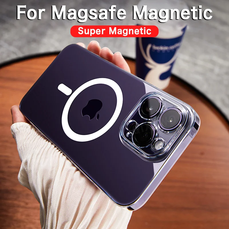 

Luxury Clear For Magsafe Magnetic Wireless Charging Phone Case For iPhone 11 12 13 14 Pro MAX Mini XR X XS Silicone Hard Cover