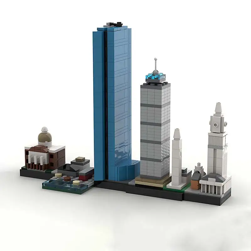 Бостон Лидер продаж строительные блоки здания игрушки MOC улица вид сборка мелкие