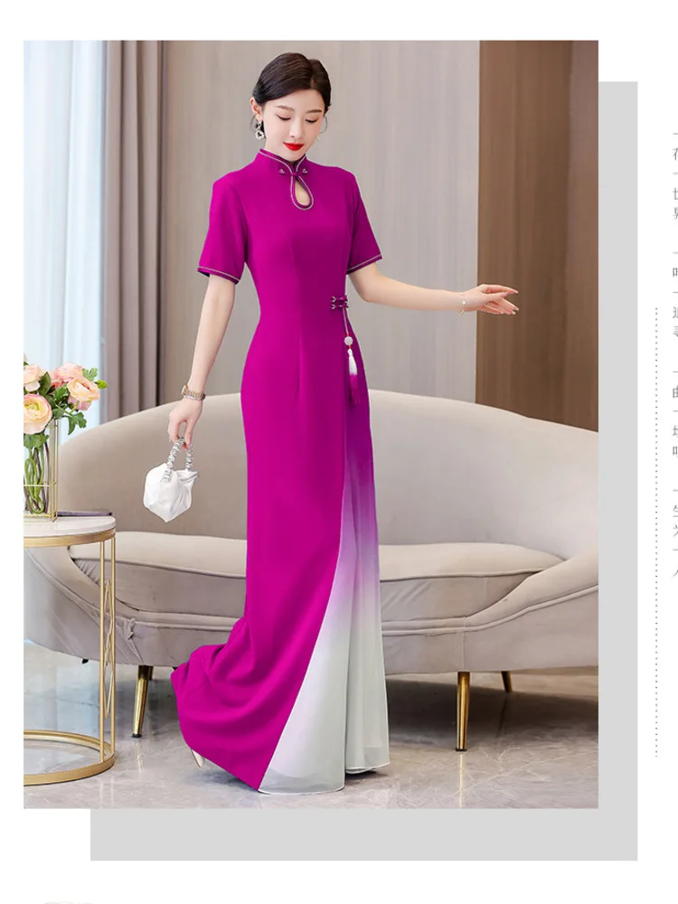 Женское платье для латиноамериканских танцев с градиентной линией танцевальное