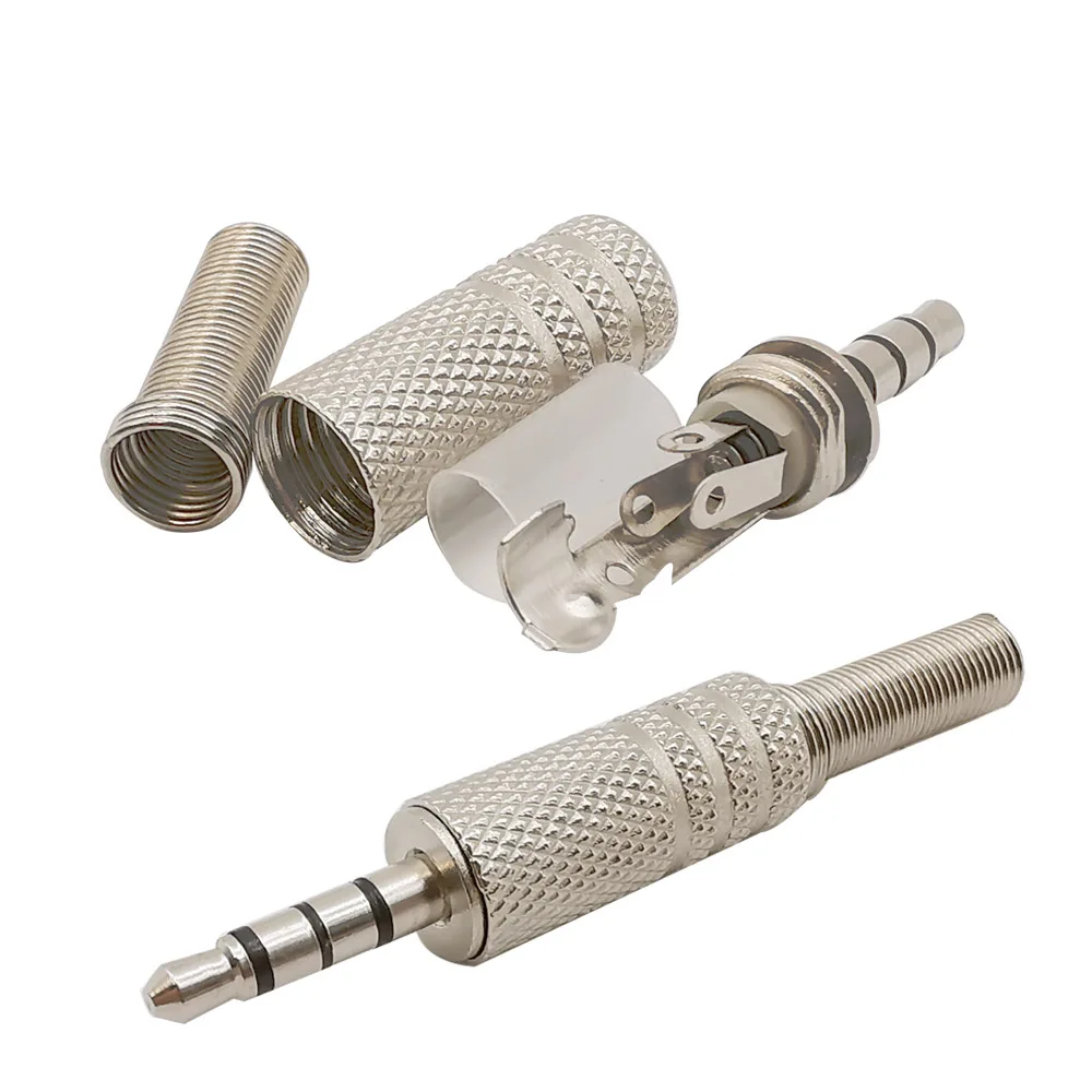 

10Pcs 3.5MM 4Pole Replacement Repair Headphone Plug Audio Cable Solder Connector With Spring DIY Speaker Earphone Jack Adapter