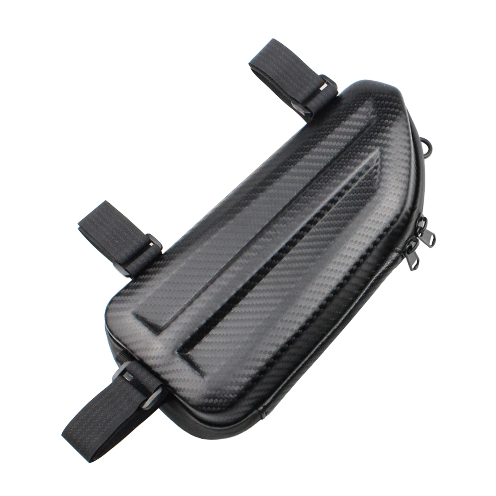 

Triangle Lightweight Carbon Fiber Pattern Universal Large Capacity Zipper Closure Motorcycle Frame Bag PU Leather Riding Outdoor