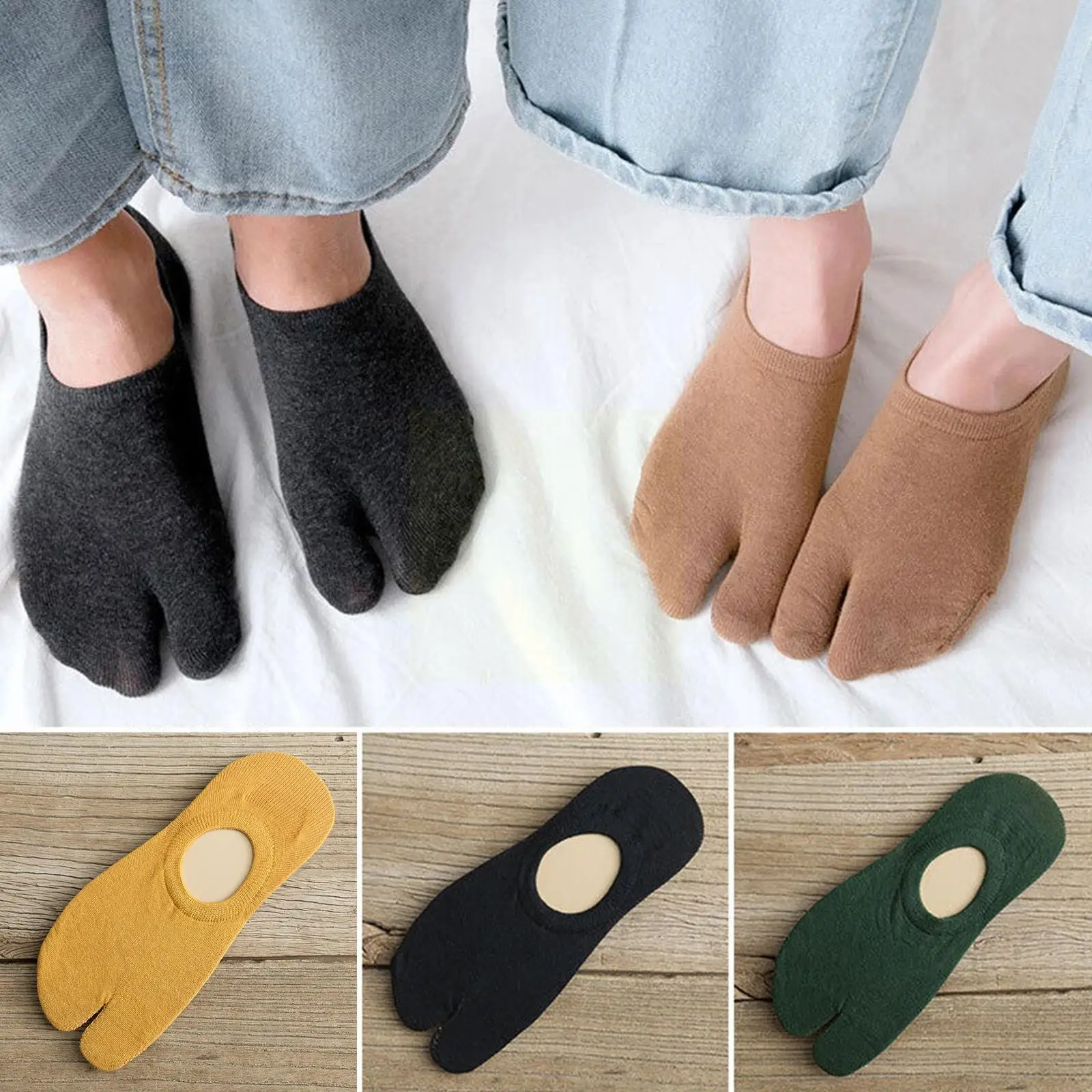 

Two Finger Socks Summer Color Two Toe Socks Men Women Kimono Two-toed Split Socks Socks Sandal Toe Low Cut Flop Boat Flip D0v4