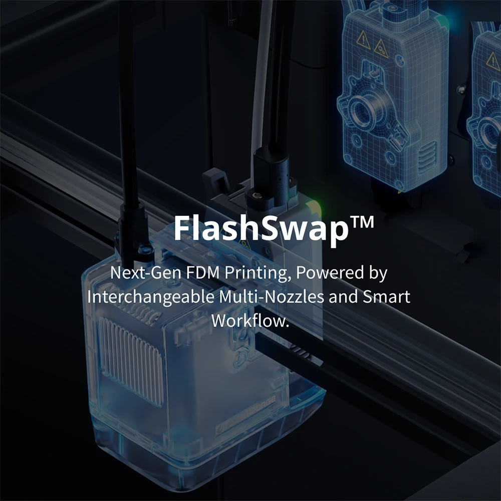 Фото 3D-принтер FLASHFORGE Creator 5, многоцветный, с 4 независимыми экструдерами, без отходов, с автоматической калибровкой и выравниванием №3