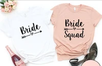 bride squad women shirts fashion bachelorette party tshirt aesthetic female cotton o neck t shirt casual short sleeve top tees