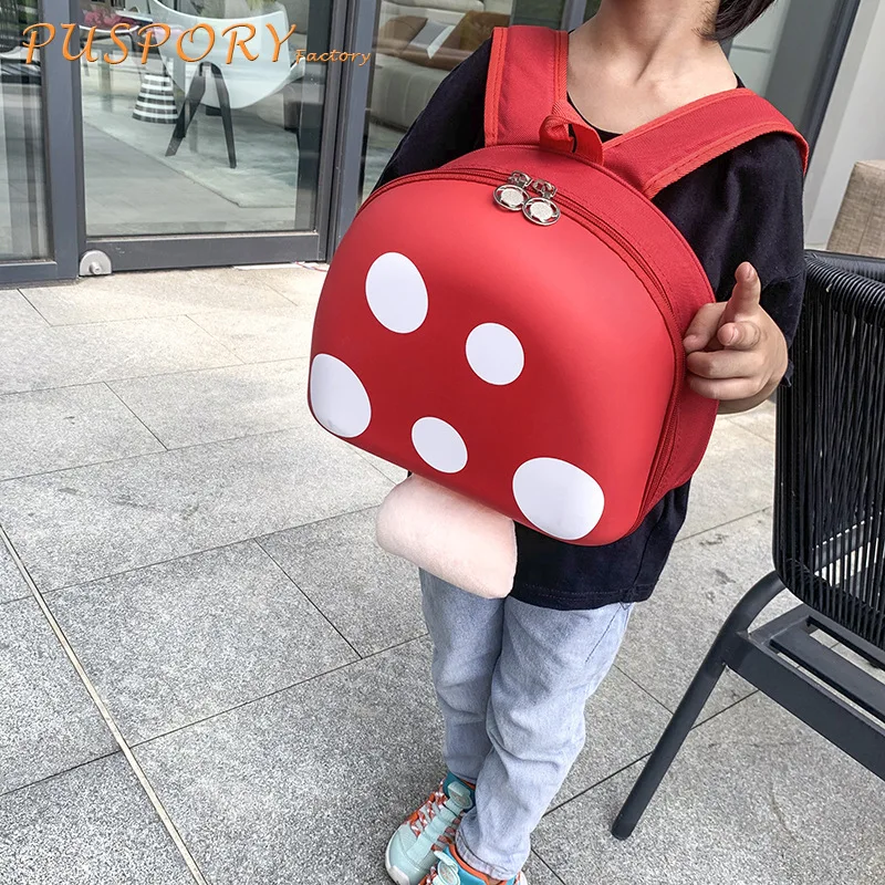 

Baby Backpack Nylon Cute Cartoon Mushroom Light High Capacity Water Proof Children Hard Shell Go Out Travel Bag New Hot Sale