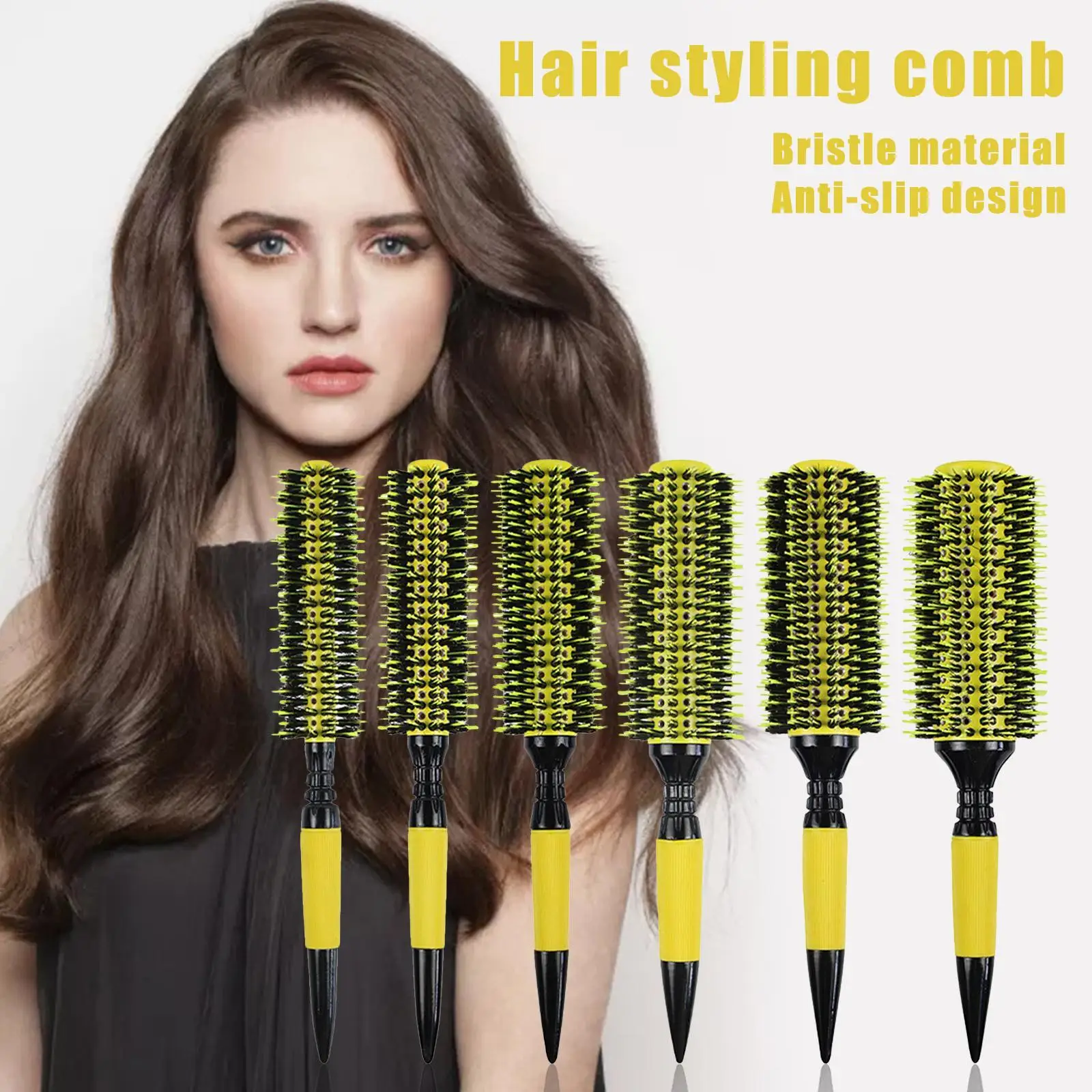 

Round Hair Comb Brush Ceramic Boar Bristle Barrel Comb Hair Curling Straightening Tool Hairdressing Curling Hair Brushes Combs